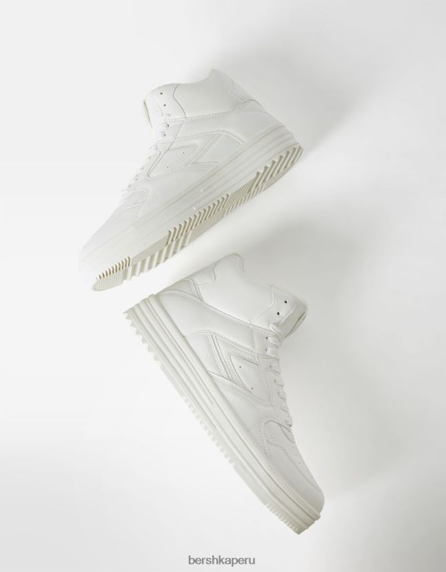 blanco Bershka hombres altas zapatillas de deporte superiores 806J6B3464