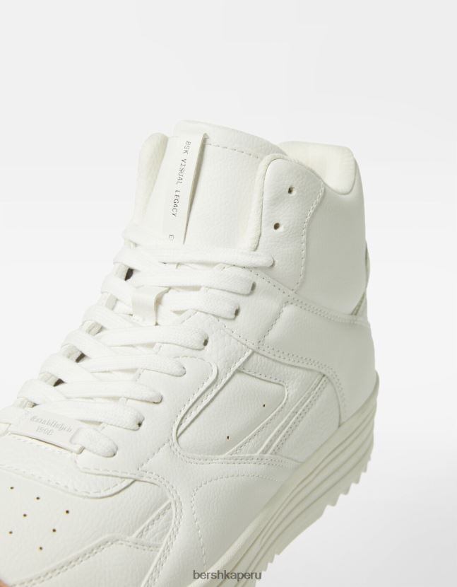 blanco Bershka hombres altas zapatillas de deporte superiores 806J6B3464