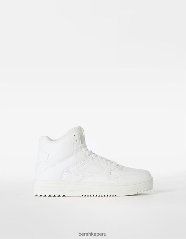 blanco Bershka hombres altas zapatillas de deporte superiores 806J6B3464