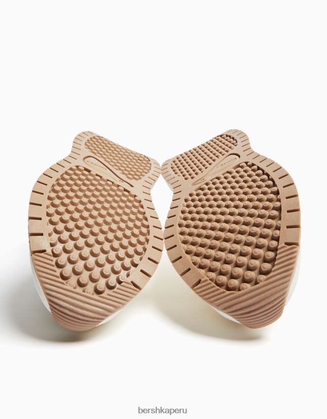 blanco Bershka hombres tenis de malla con suela gruesa 806J6B3520