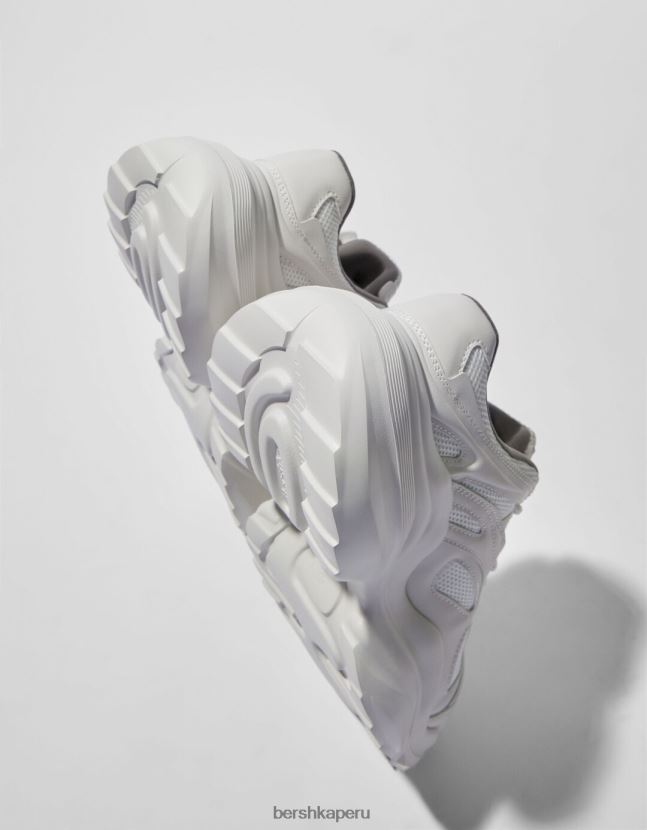 blanco Bershka hombres tenis gruesos de malla en contraste 806J6B3511