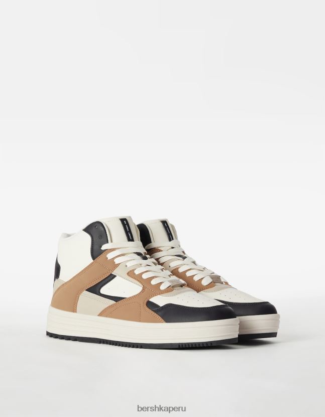marrón Bershka hombres altas zapatillas de deporte superiores 806J6B3466