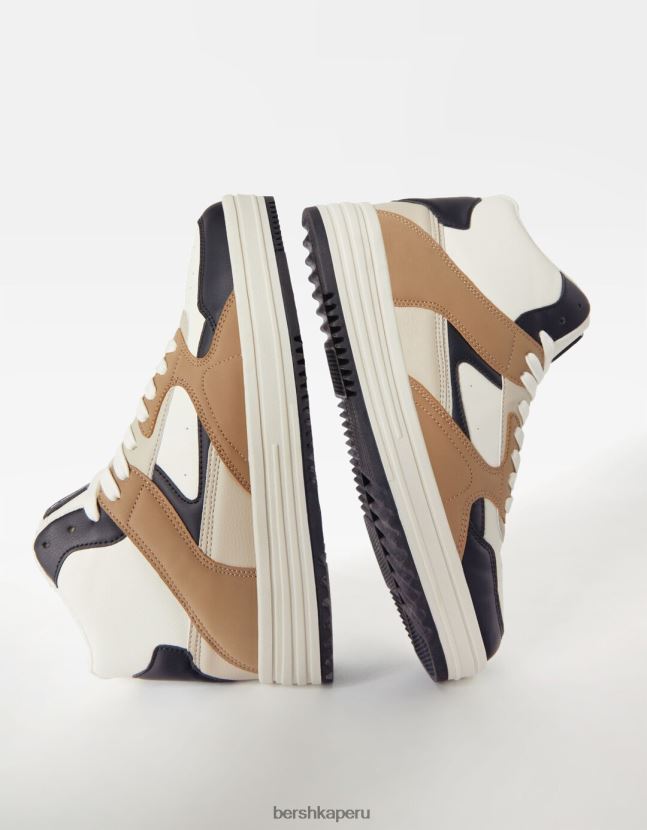 marrón Bershka hombres altas zapatillas de deporte superiores 806J6B3466