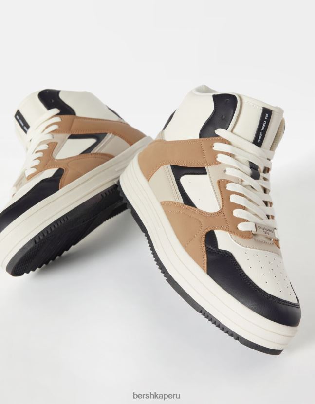 marrón Bershka hombres altas zapatillas de deporte superiores 806J6B3466