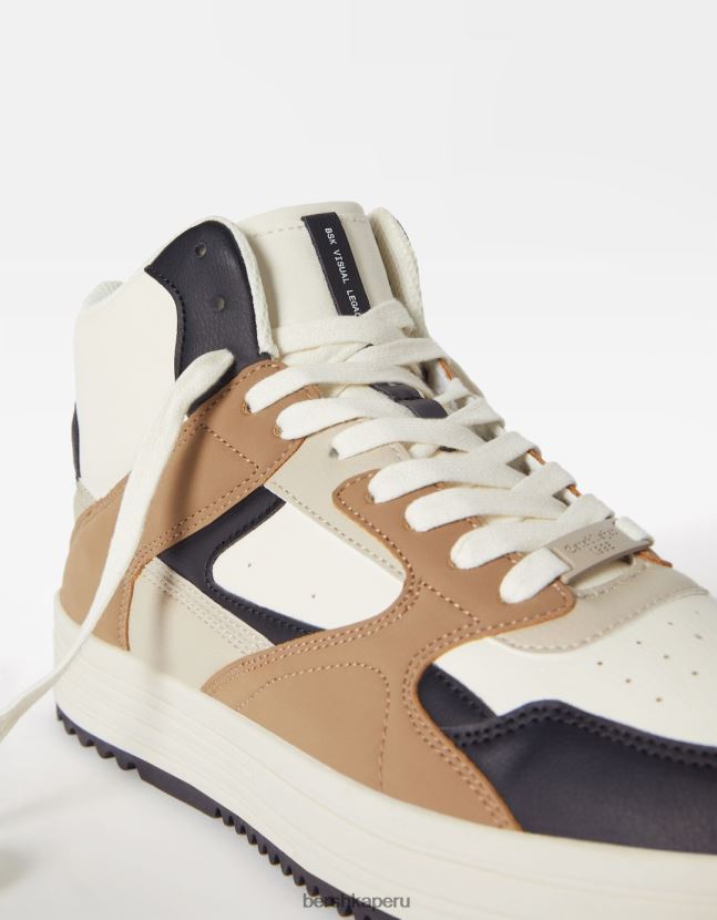 marrón Bershka hombres altas zapatillas de deporte superiores 806J6B3466