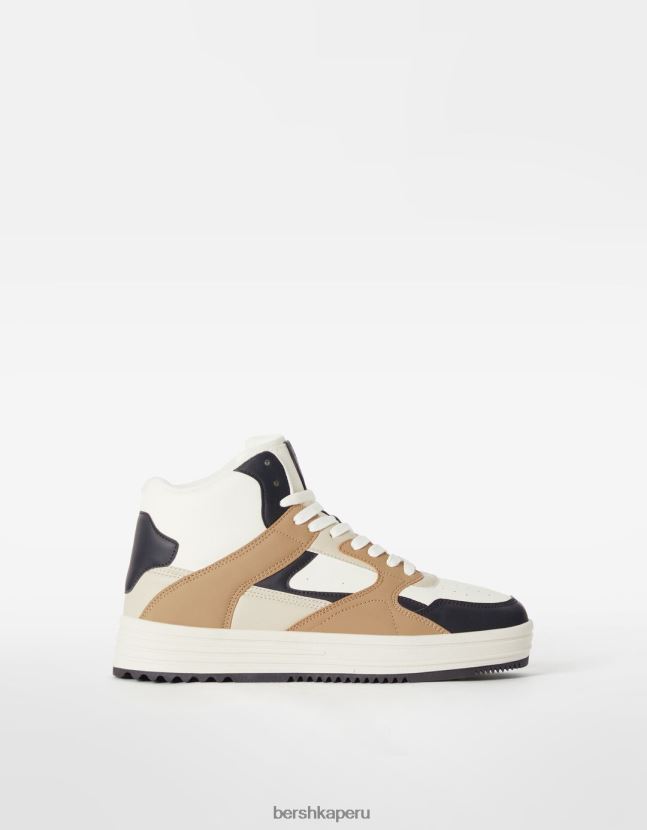 marrón Bershka hombres altas zapatillas de deporte superiores 806J6B3466