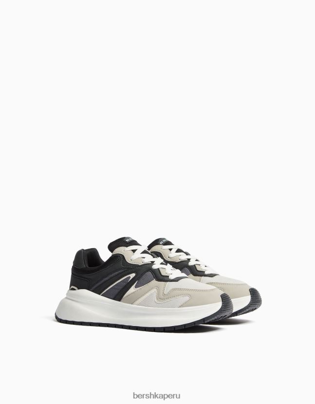 multicolor Bershka hombres tenis de malla con suela gruesa 806J6B3519