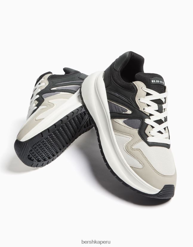 multicolor Bershka hombres tenis de malla con suela gruesa 806J6B3521