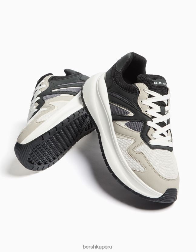 multicolor Bershka hombres tenis de malla con suela gruesa 806J6B3522