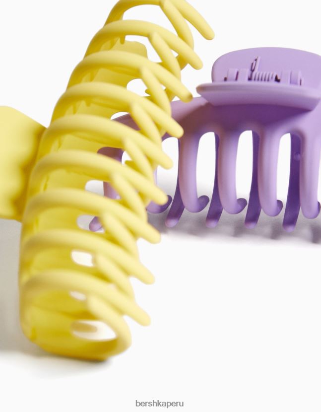 Violeta Bershka mujer juego de 2 pinzas para el cabello de colores 806J6B2570