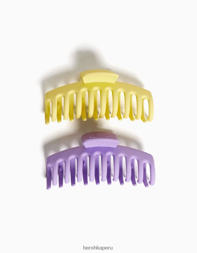 Violeta Bershka mujer juego de 2 pinzas para el cabello de colores 806J6B2570