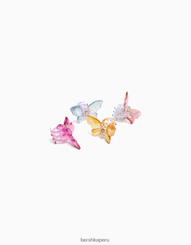 Violeta Bershka mujer juego de 4 pinzas para el pelo de mariposa de colores 806J6B2573
