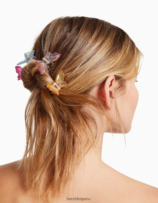 Violeta Bershka mujer juego de 4 pinzas para el pelo de mariposa de colores 806J6B2573