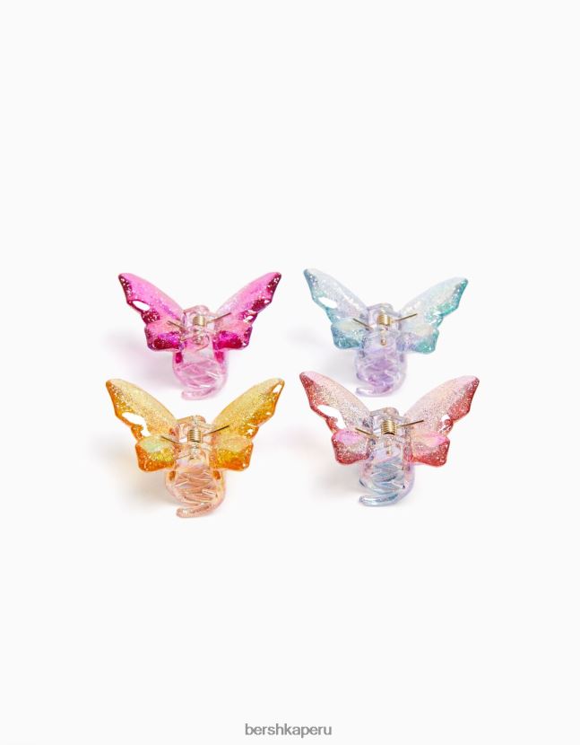 Violeta Bershka mujer juego de 4 pinzas para el pelo de mariposa de colores 806J6B2573