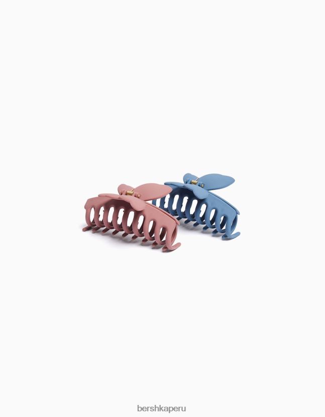 azul claro Bershka mujer juego de 2 pinzas para el pelo de goma con detalle 806J6B2572