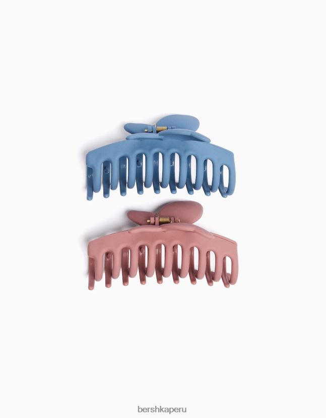 azul claro Bershka mujer juego de 2 pinzas para el pelo de goma con detalle 806J6B2572