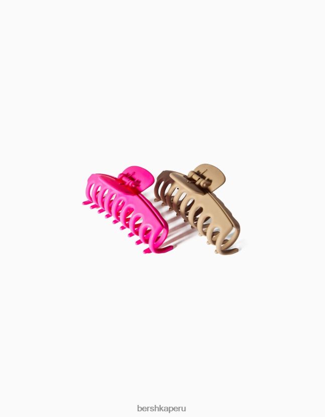 fucsia Bershka mujer juego de 2 pinzas para el cabello de colores 806J6B2567