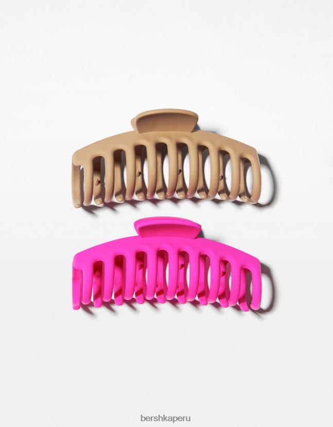fucsia Bershka mujer juego de 2 pinzas para el cabello de colores 806J6B2567