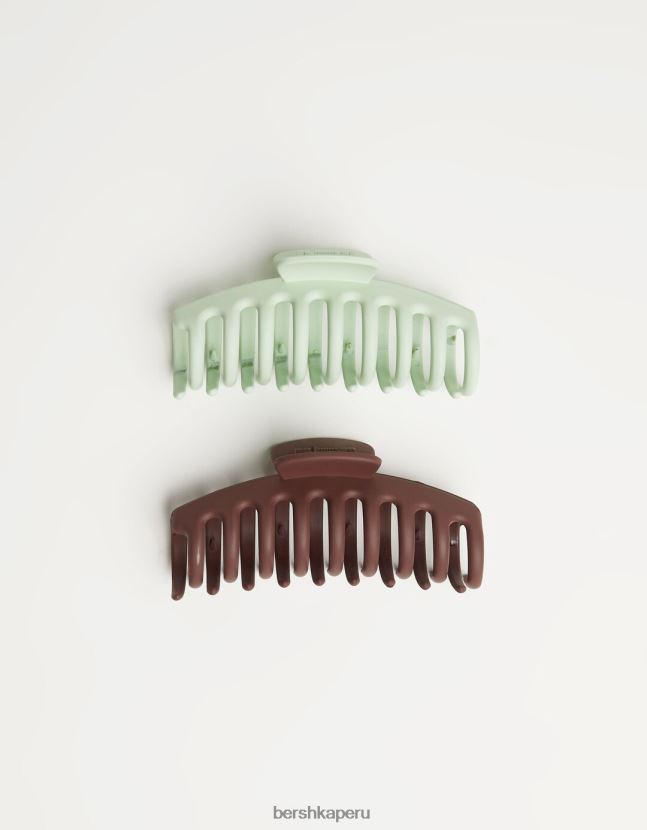 marrón Bershka mujer juego de 2 pinzas para el cabello de colores 806J6B2564