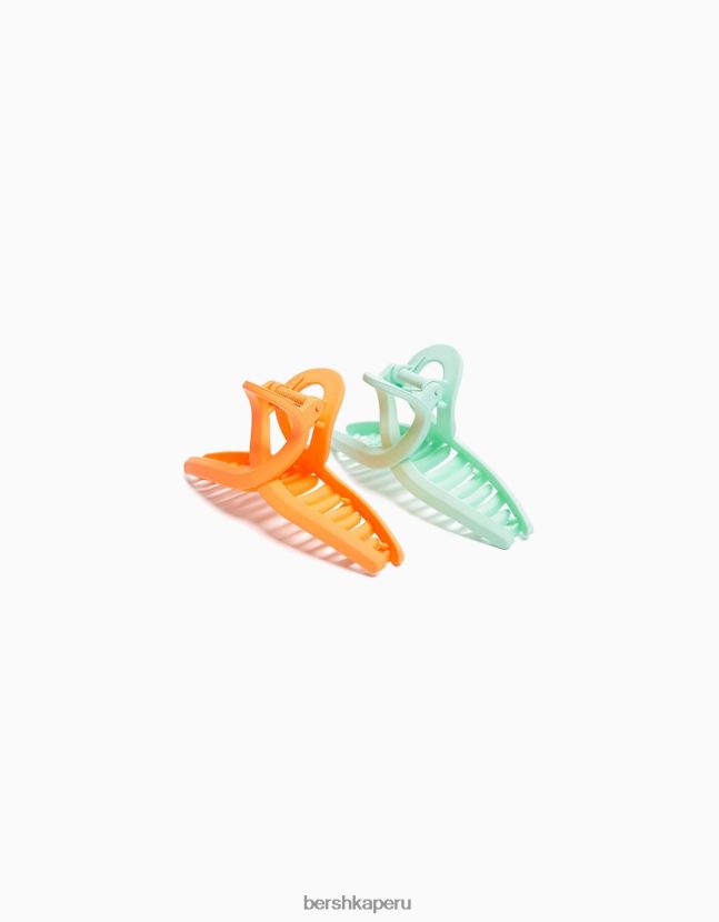 naranja Bershka mujer paquete de 2 pinzas para el pelo con lazo 806J6B2583