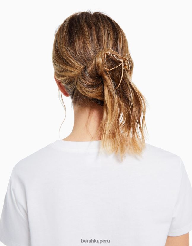 oro Bershka mujer pasador de pelo de mariposa de metal dorado 806J6B2561