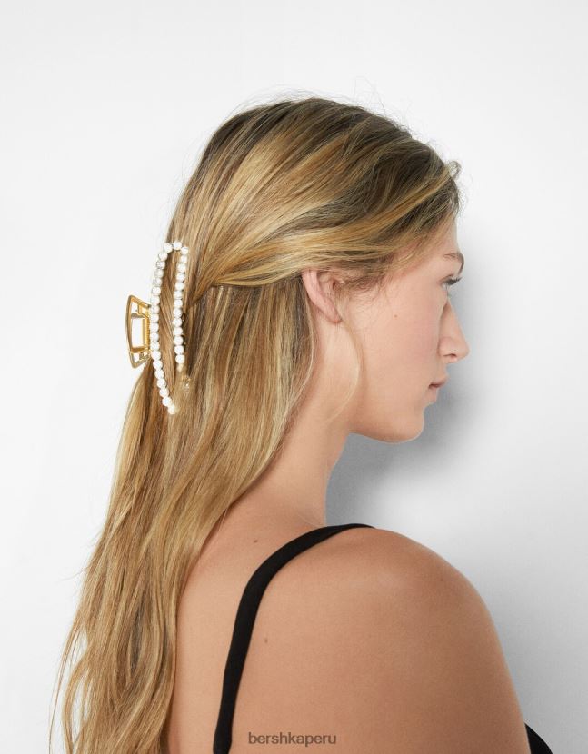 oro Bershka mujer pasador de pelo de metal con diamantes de imitación 806J6B2562