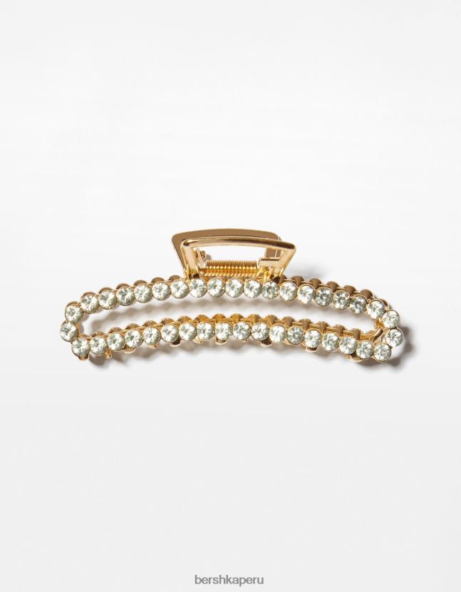 oro Bershka mujer pasador de pelo de metal con diamantes de imitación 806J6B2562