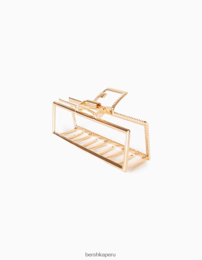 oro Bershka mujer pasador para el pelo rectangular efecto metal 806J6B2563