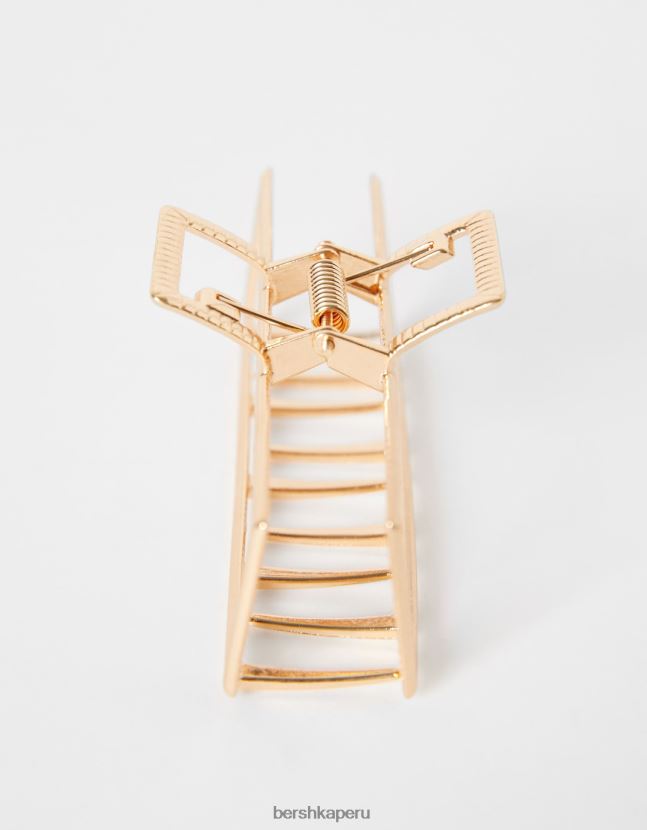 oro Bershka mujer pasador para el pelo rectangular efecto metal 806J6B2563