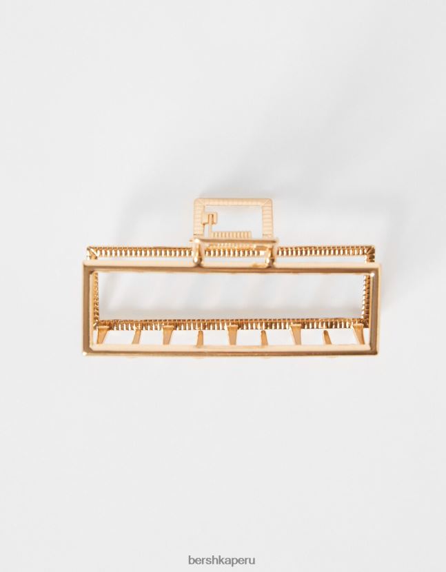 oro Bershka mujer pasador para el pelo rectangular efecto metal 806J6B2563