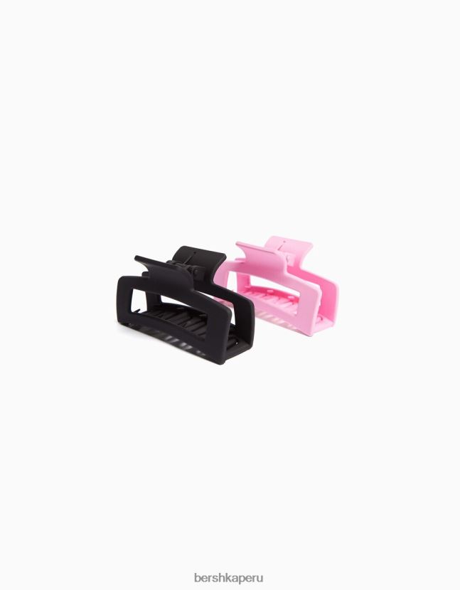 rosa Bershka mujer pack de 2 pinzas para el pelo basicas 806J6B2569