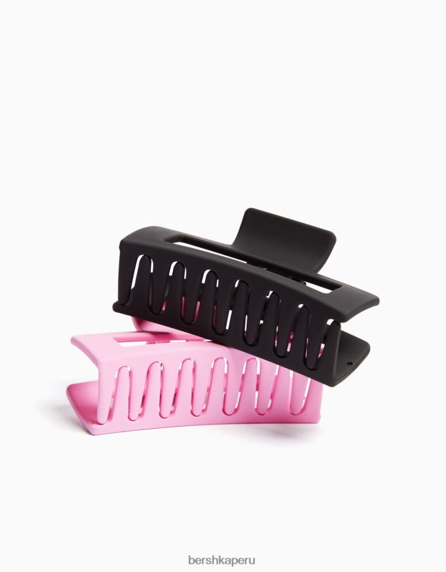 rosa Bershka mujer pack de 2 pinzas para el pelo basicas 806J6B2569