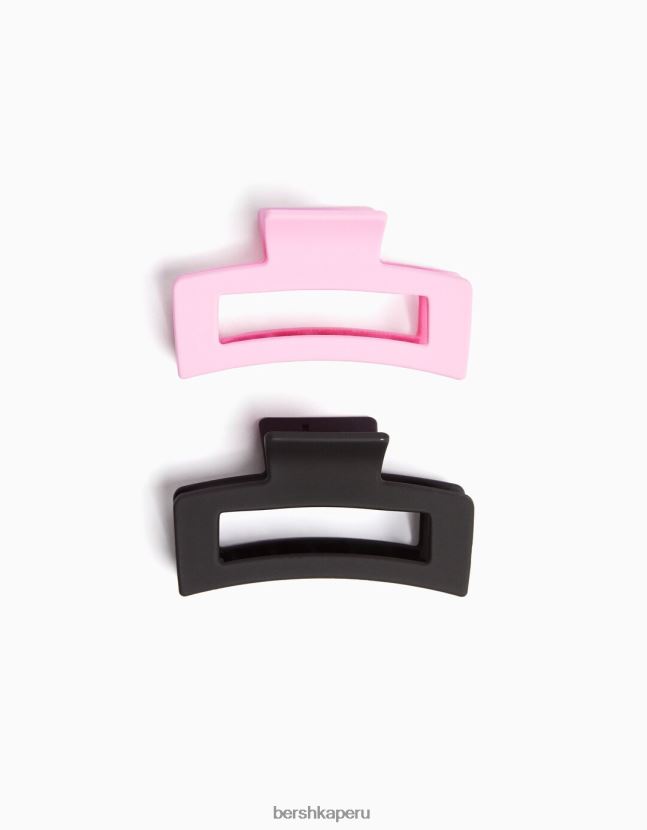 rosa Bershka mujer pack de 2 pinzas para el pelo basicas 806J6B2569