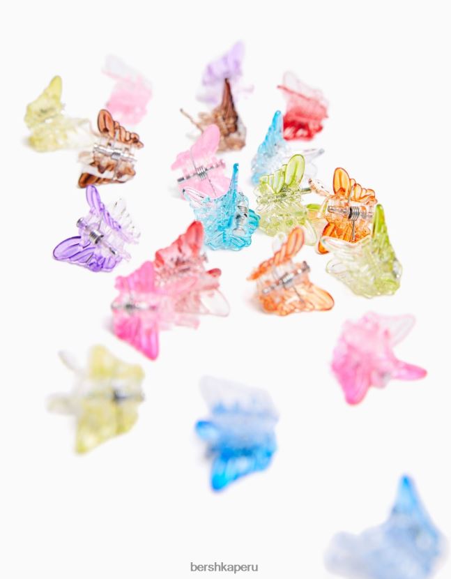 rosa Bershka mujer paquete de 20 pinzas para el pelo de mariposa 806J6B2584