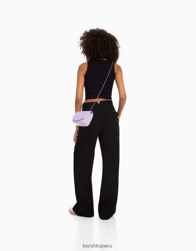 Violeta Bershka mujer bolsa de cadena capitonada vertical 806J6B2408