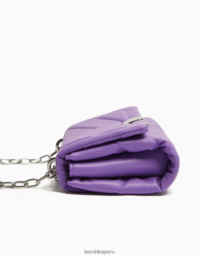 Violeta Bershka mujer bolso de hombro mini capitonado con cadena 806J6B2351