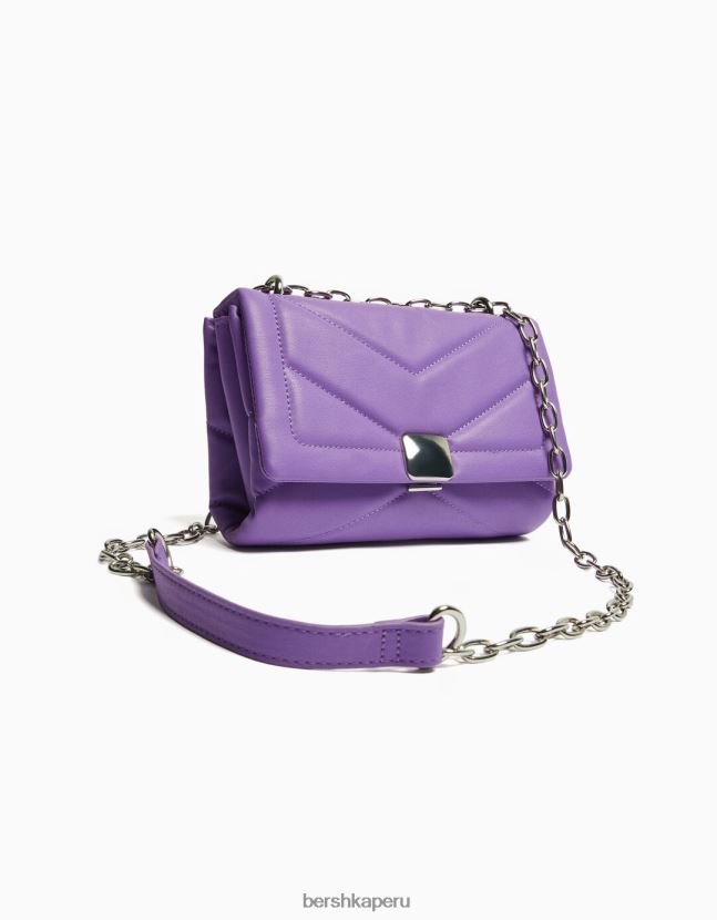 Violeta Bershka mujer bolso de hombro mini capitonado con cadena 806J6B2351