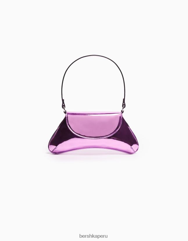 Violeta Bershka mujer bolso metalizado de colores con asa 806J6B2380