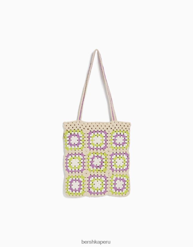 Violeta Bershka mujer bolso shopper de ganchillo 806J6B2375