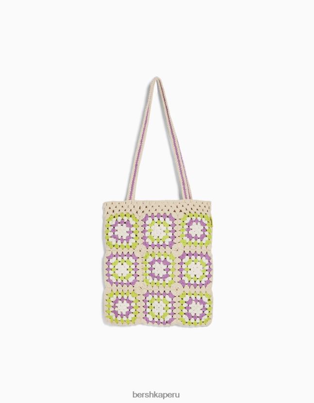 Violeta Bershka mujer bolso shopper de ganchillo 806J6B2375