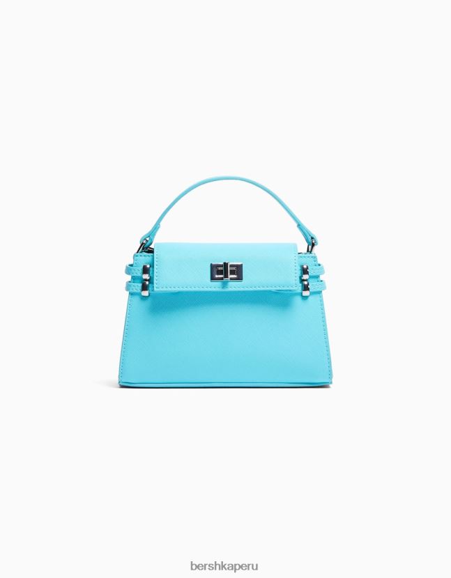 azul Bershka mujer minibolso trapezoidal con correa 806J6B2349
