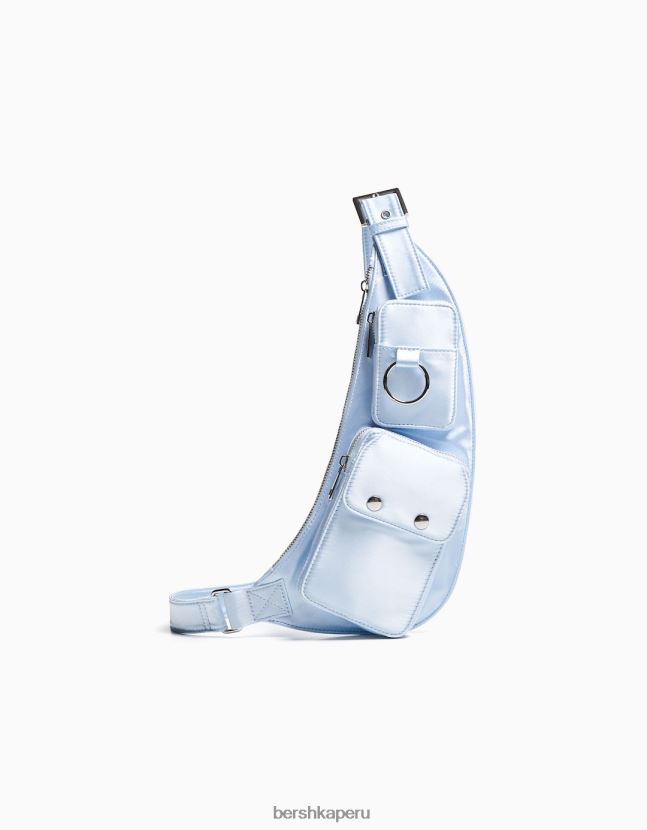azul claro Bershka mujer riñonera utilitaria con bolsillos 806J6B2367