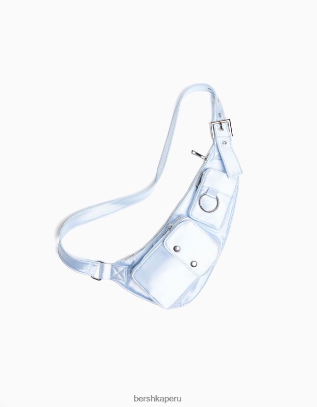 azul claro Bershka mujer riñonera utilitaria con bolsillos 806J6B2367