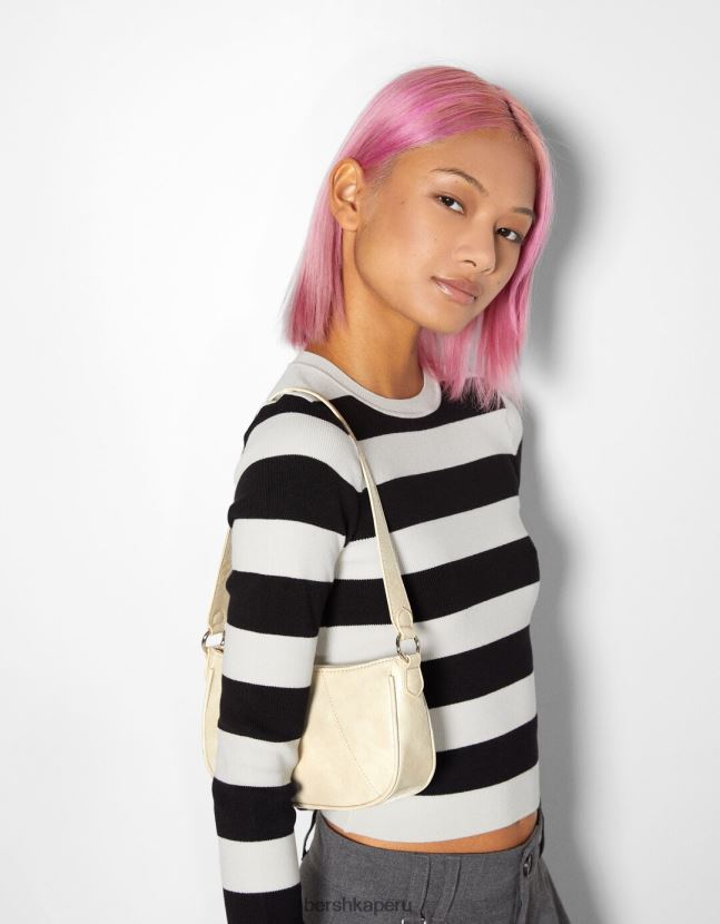 beige Bershka mujer bolso de hombro de piel sintética 806J6B2355