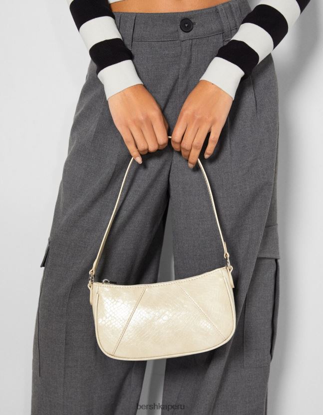 beige Bershka mujer bolso de hombro de piel sintética 806J6B2355