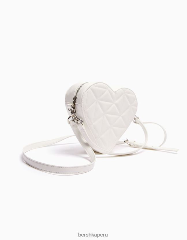 blanco Bershka mujer bolsa de corazón acolchada con correa ajustable 806J6B2350
