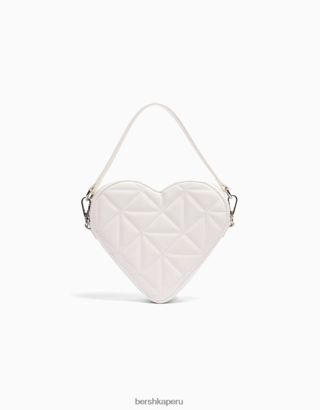 blanco Bershka mujer bolsa de corazón acolchada con correa ajustable 806J6B2414
