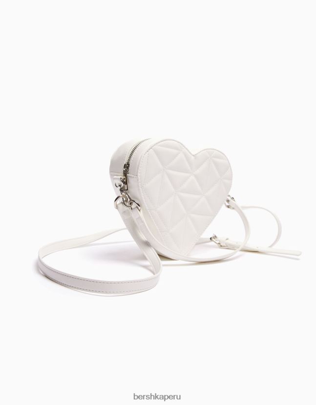blanco Bershka mujer bolsa de corazón acolchada con correa ajustable 806J6B2414