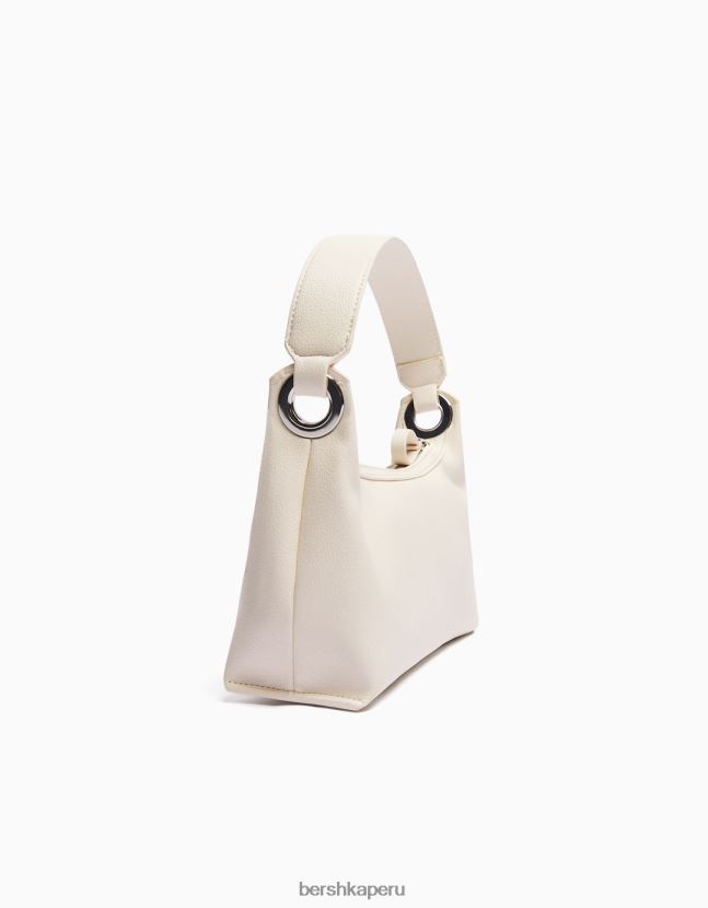 blanco Bershka mujer bolso con asa y anilla 806J6B1907