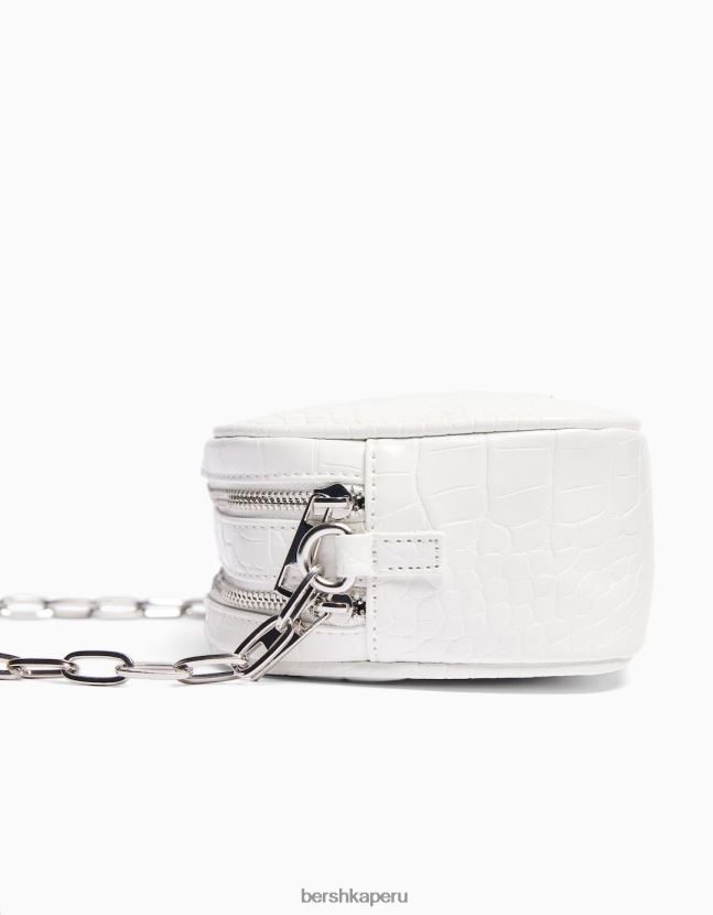 blanco Bershka mujer bolso texturado con asa y doble cremallera 806J6B2401